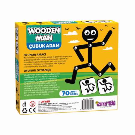 Wooden Man Memo Game Çöp Adam ve Çubuk Adam Hafıza Kutu Oyunu - 8