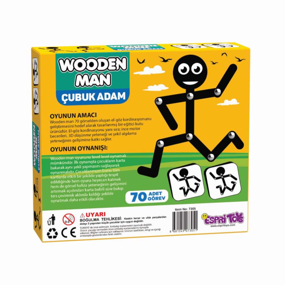 Wooden Man Memo Game Çöp Adam ve Çubuk Adam Hafıza Oyunu - 8